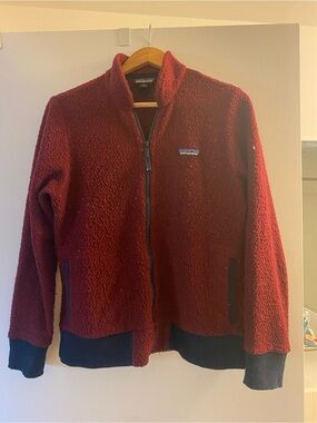 Patagonia Burgundy Sherpa Fleece Jacket